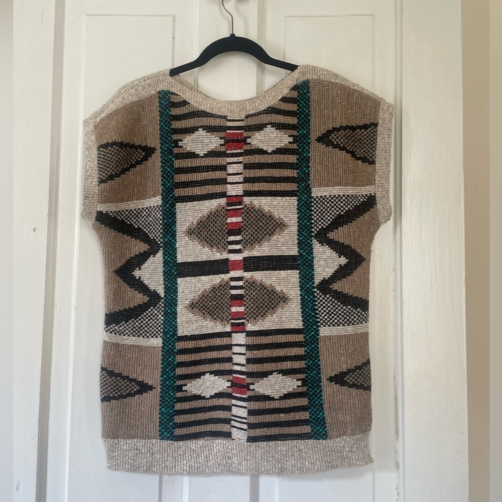 1980''s Aztec Short sleeve sweater